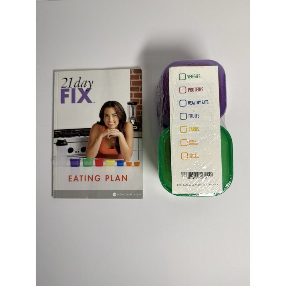 21 Day Fix Portion 7pc Containers Weight Loss Body Plan Diet Book Beach Unopen